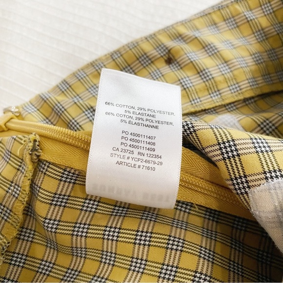 ARITZIA SUNDAY BEST HEATHER YELLOW PLAID BUTTON FRONT SHORTS SKORT - Picture 12 of 12